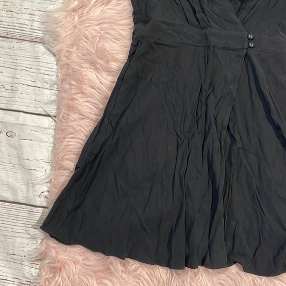 NWT Madewell Black Pleated-Waist True-Wrap Mini Dress - Picture 8 of 10
